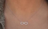Swarovski Elements Infinity Necklace in Sterling Silver
