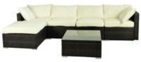 Outsunny 6 Pc Outdoor Patio Wicker Sectional Furniture Set