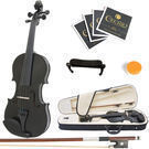 Mendini Size 4/4 Solid Wood Violin MV-Black + Accessories