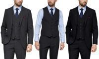Verno Men's 3-Piece Slim-Fit Pinstripe Suit