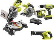 Ryobi ONE+ 18V Lithium-Ion Cordless Combo Kit with Miter Saw