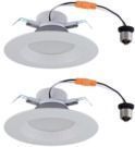 2pk Utilitech 65W Dimmable LED Recessed Retrofit Downlight