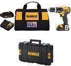 DeWalt 20-volt Li-Ion Cordless Hammer Drill Kit + Tool Box