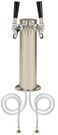 Two Faucet Beer Tower 3-inch Polished Stainless Steel