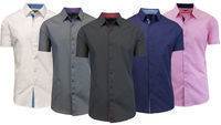 Galaxy by Harvic Men's Cotton Button-Down Shirt - 7 Colors