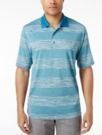 Greg Norman Heathered Striped Sun Protection Golf Polo