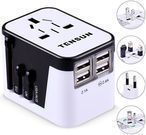 Tensun International Travel Plug Adapter with 4 USB Ports