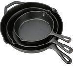 Ozark Trail 3 Piece Seasoned Oil Cast Iron Skillet Set