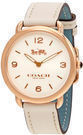 COACH Delancey White Dial Ladies White Leather Watch