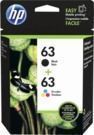 HP 63 Black Tri-Color Ink Cartridges 2-Pack