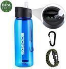 SGODDE 22 oz. Sports Water Bottle w/ 2-Stage Filter Straw