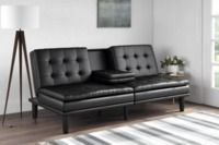 Mainstays Memory Foam Faux Leather PillowTop Futon